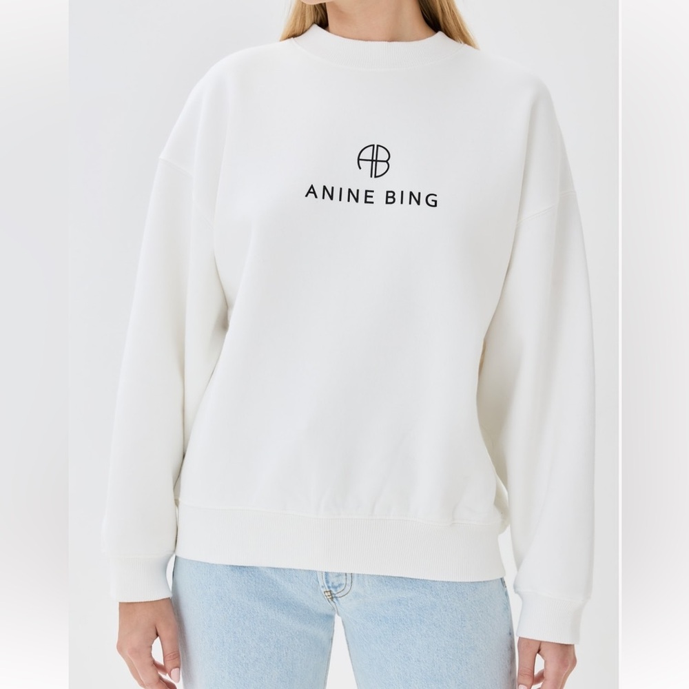 ANINE BING | Jaci Monogram Sweatshirt | Size M Medium